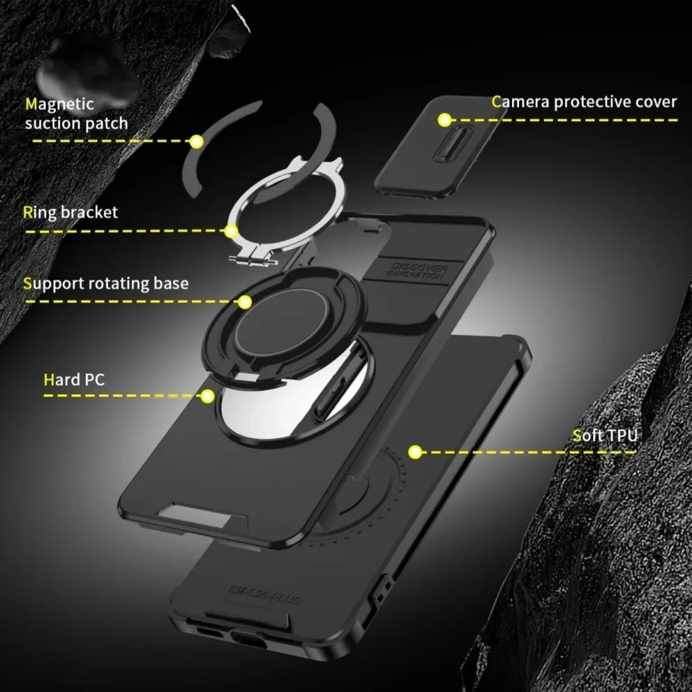 Armor Cover with Slide Camera Protection and Magnetic Holder Feature