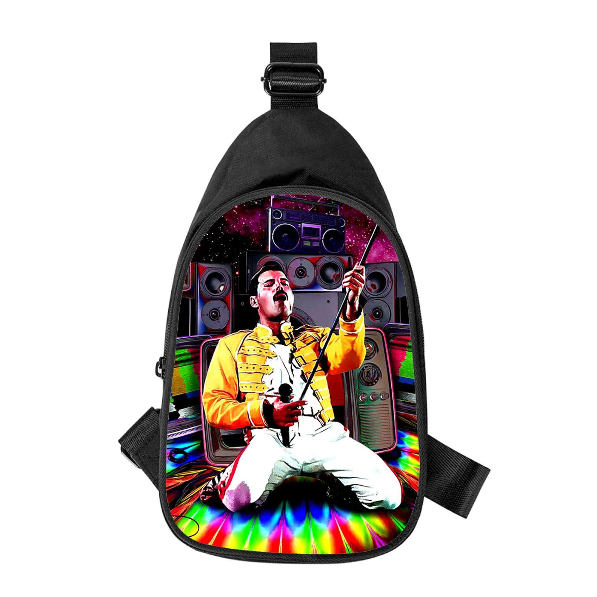 

Queen band Freddie Mercury Print New Men Cross Chest Bag Diagonally Women Shoulder Bag Husband School Waist Pack Male chest pack