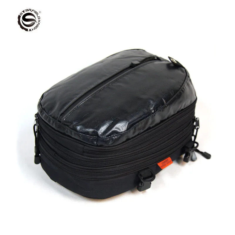 

Сумка SFK черная многофункциональная на заднее сиденье мотоцикла с водонепроницаемым чехлом от дождя, сумка для шлема большой вместимости, уличный рюкзак
