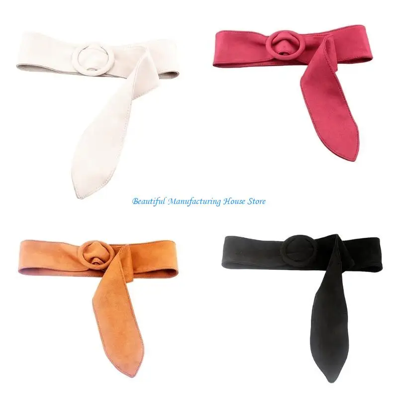 E56A Frauen Wildledergürtel für Kleider breiter Cinchs Gürtel formelle Vintage Chunky Belt Taille Wickelgürtel für Frauen Gürtel – Detail 1