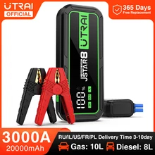 UTRAI  20000mAh Car Jump Starter Power Bank 3000A Car Booster Auto Emergency Starting Device Jump Start for Petrol Diesel