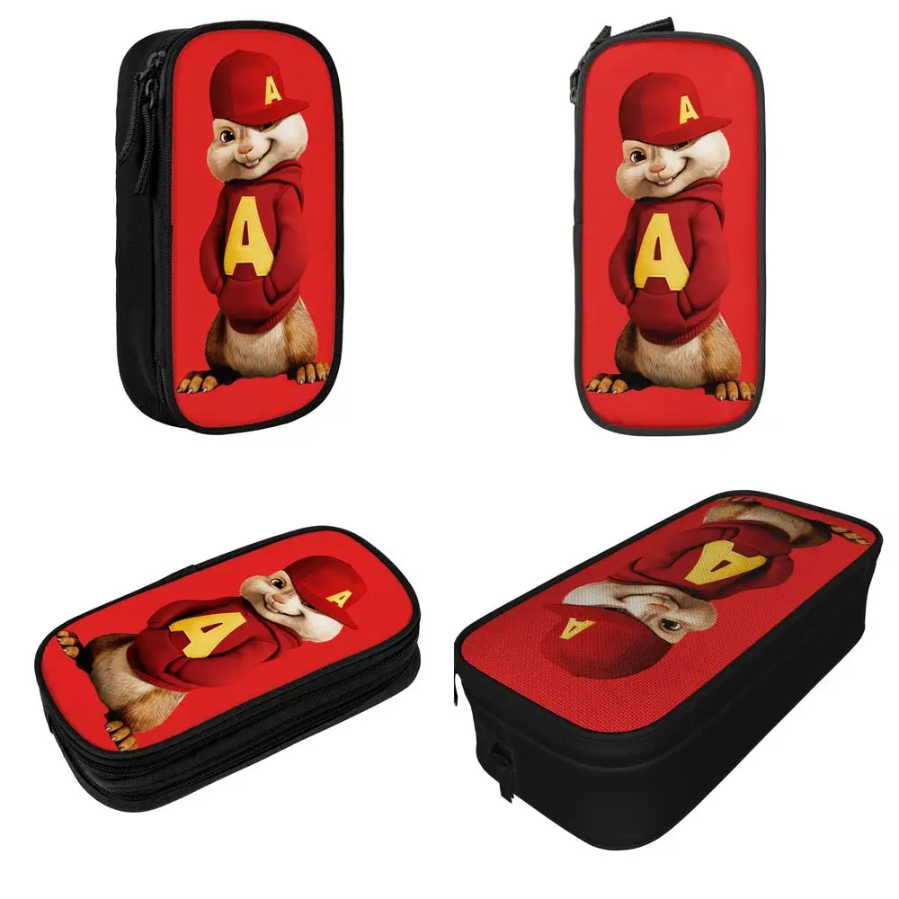 Alvin And The Chipmunks Federmäppchen mit Reißverschluss, Federmäppchen für Studenten, Kawaii, tragbare Federmäppchen für die Schule, Zubehör – Detail 5