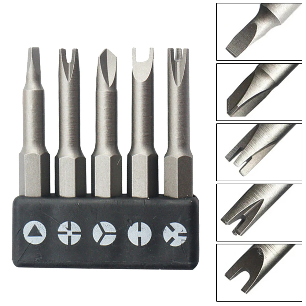 

5Pcs 50mm Screwdriver Bits Triangle/Y/U/Three Points/Four Points Special-Shaped Screwdriver For Appliance Repair/Toy Repair