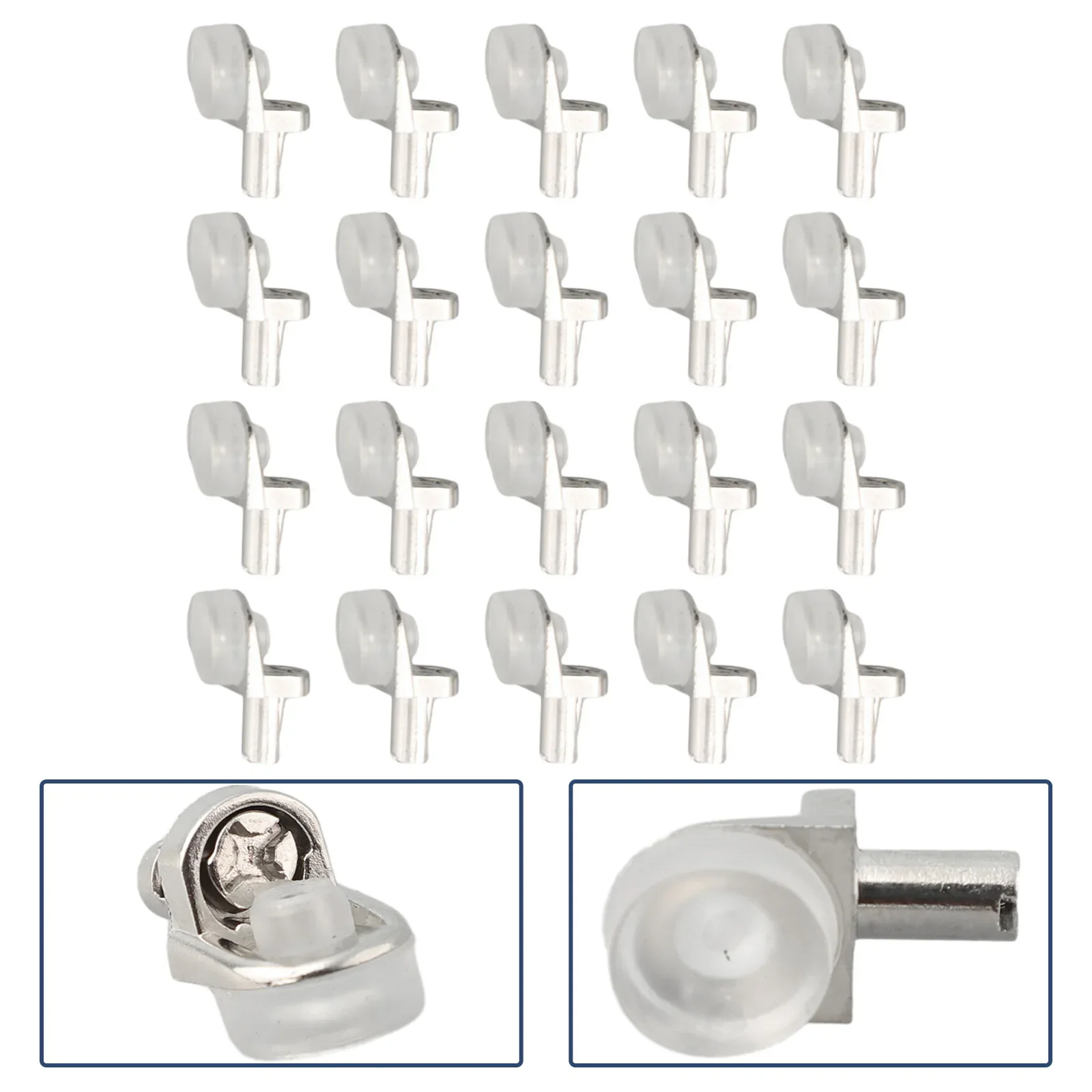 20pcs Glass Shelf Support glass shelf support Studs Pegs Plate Holder Fixing Clip Bracket Glass Clamp With Suction Cup Zinc Alloy Furniture Hardware