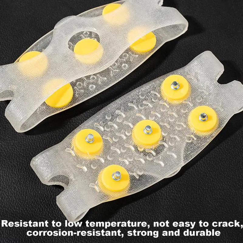 5 Steel Studs Crampons Traction Grips Spikes Anti-Slip Ice Shoe Spikes TPE Winter Ice Snow Spikes Grips Cleats Over Crampons