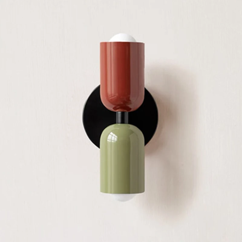 Nordic living room wall lamp simple modern bedroom bedside aisle children's room background wall lamp E27 home decoration 5