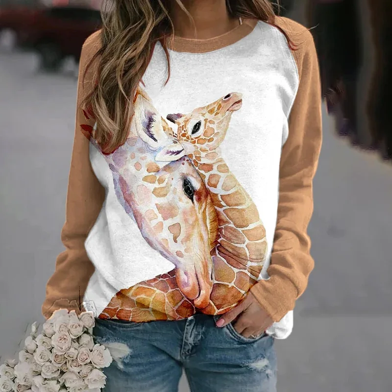 Autumn Giraffe 3D Print Raglan Sleeve Women Pullovers Hoodies Streetwear  Female Sweatshirts Tops Hoodie Oversized Woman Clothing - AliExpress