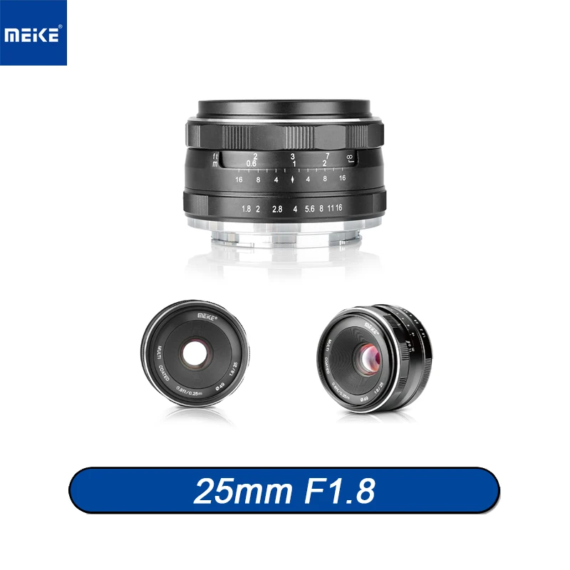 Meike 25Mm F1.8 Aps-C Obiettivo Grandangolare Con Messa A Fuoco Manuale Grandangolare Ad Ampia Apertura Per Fotocamere Mirrorless Fuji Sony E Nikon Z 