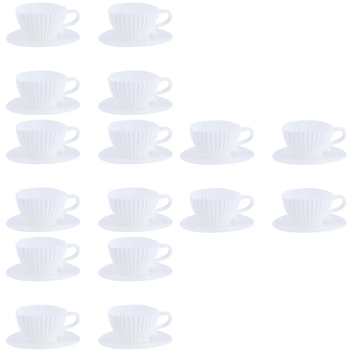 

4pcs Cake Molds Set 4 Silicone Muffin Cups with Saucers Non- Cup White Cupcake Mold Muffin Cupcake Muffin Liners Cup for Home