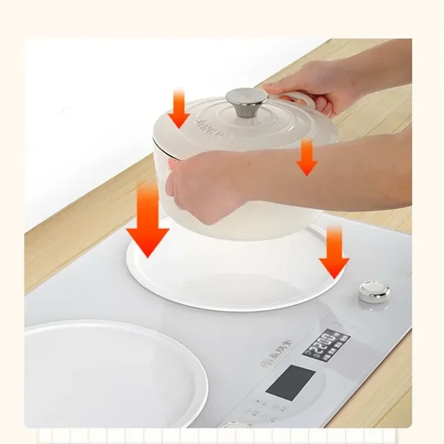 3500W White Dual Burner Built-in Induction Cooker NEG Panel Timing Induction Cooktop Touch Control Electric Hob Cooking Unit 2