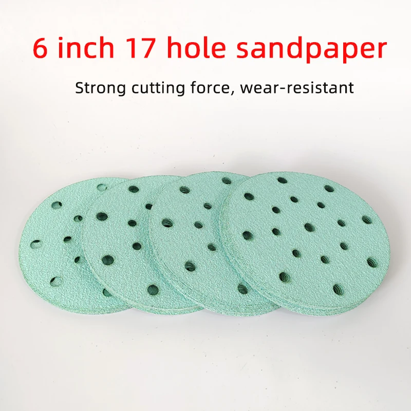 

20Pcs 6"; 17 Hole Dry Abrasive Paper 150mm Round Flocking Sandpaper Sanding Paper With Grit 8-500 For FESTOOL Sander