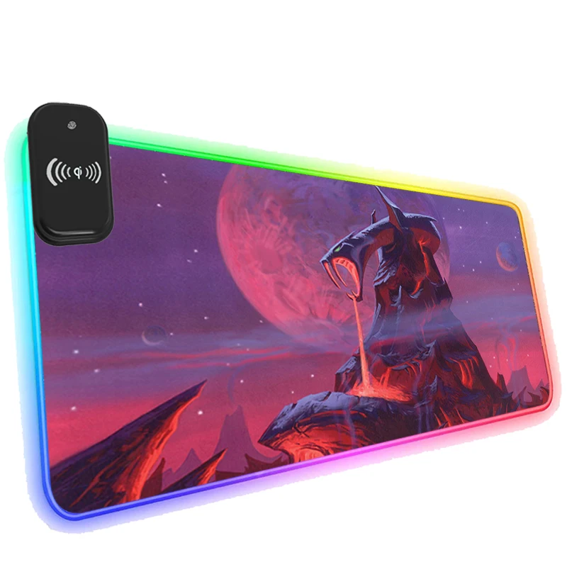 

Desk Mat Wireless Charging RGB Mouse Pad LED Gaming TV Show He-man And The Masters Of The Universe Pc Accessories Cool Mousepad