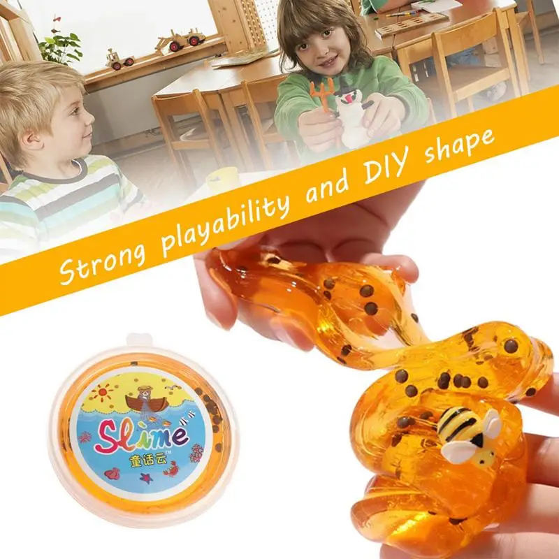 Slime Kit 60ml Hot Crystal Slime Toys Clear Honey Slime Bee Polymer Clays Modeling Lizun Glue Mud Putty DIY Toy Antistress Mud clay charm toys modelling clay fluffy slime
