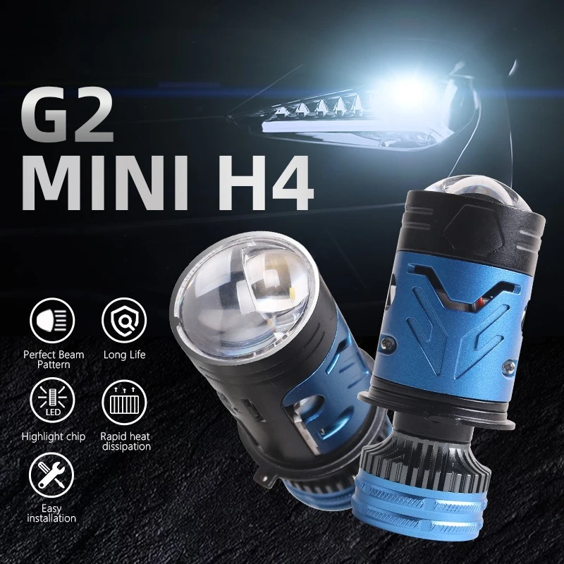 XTG H4 LED 렌즈 헤드라이트 160W 90000LM 미니 듀얼 프로젝터 상하향등 전구 초고휘도 자동차 헤드램프 (자동차 오토바이 12V24V용)