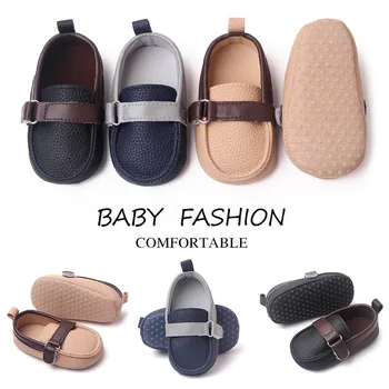 Scarpe da bambino alla moda Battesimo Battesimale Mocassini in pelle Pu Neonati maschi Ragazze 0-18 mesi 1