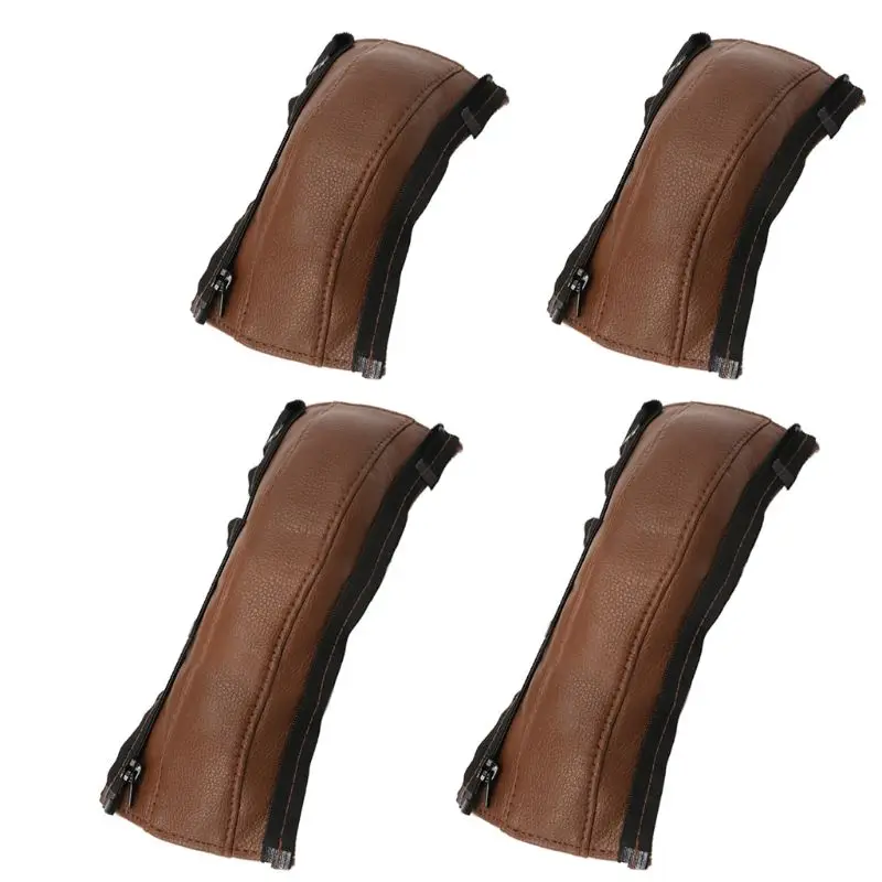 4 pc Baby stroller Handle PU Leather Pushchair Armrest for Case Protective Cover