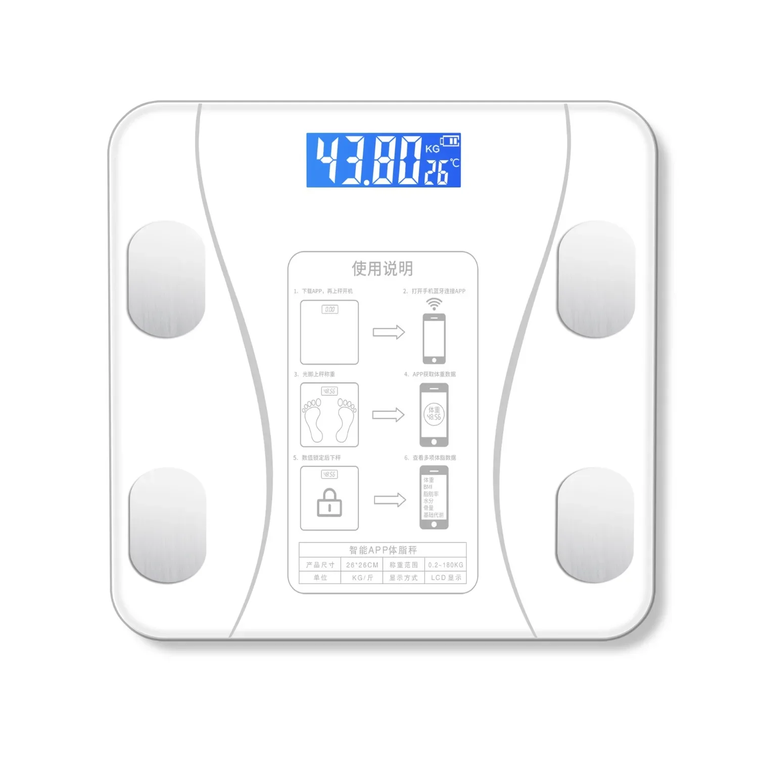 Home Adult Smart Electronic Scale Body Fat Scale Healthy Weight Body Electronic Balan&ccedil;a Digital