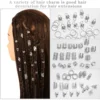 290Pcs Silver Gold Hair Beads Jewelry Braid Accessories Hair Clips Dreadlocks Braiding Braid Cuffs Metal Hair Rings Charms 6