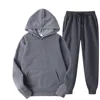 Men Tracksuit 2 Pieces Sets Hooded Sweatshirt +Drawstring Pants Male Hoodies Running Sportswear Men Women Autumn Sportwear 5