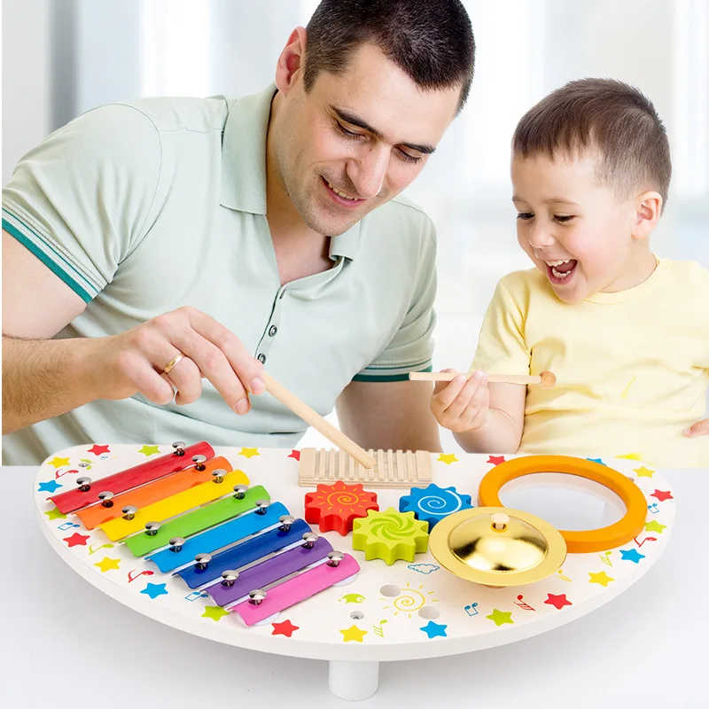 Children Wooden Montessori Musical Toys Percussion Musical Instrument Piano Musical Learning Infant Sensory Education Kids Toys 5
