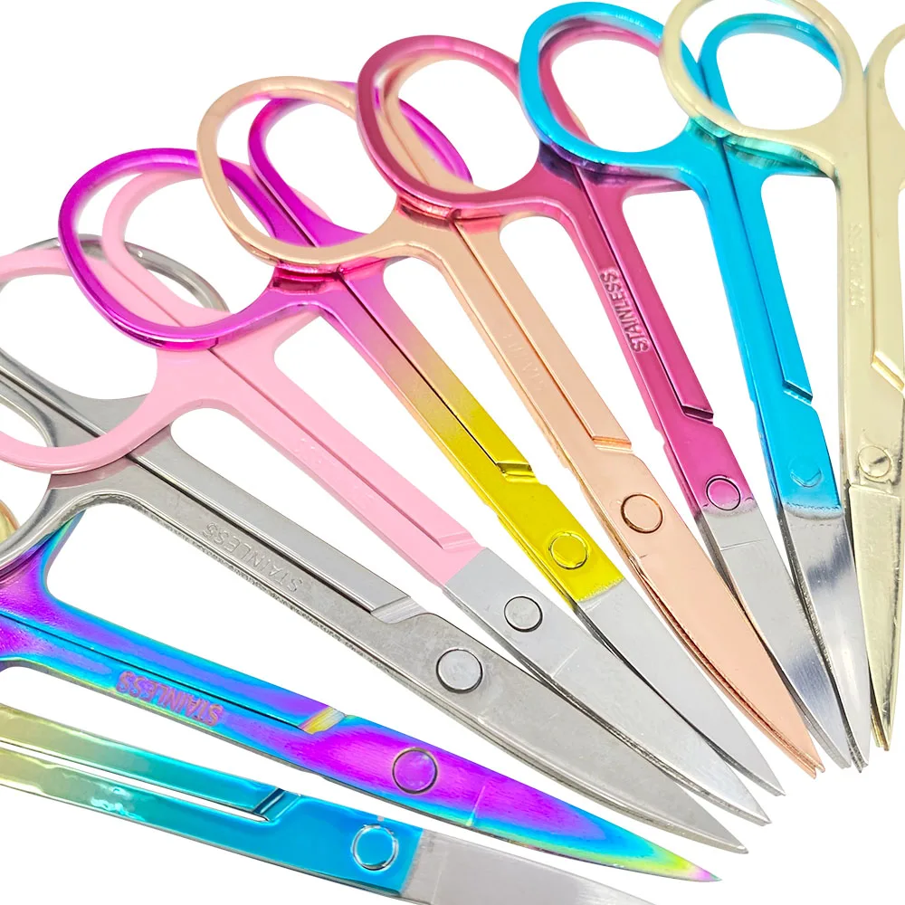 1 Pc Eyebrow Scissor Makeup Eyelash Trimmer Facial Hair Remover Manicure Nail Cuticle Scissors