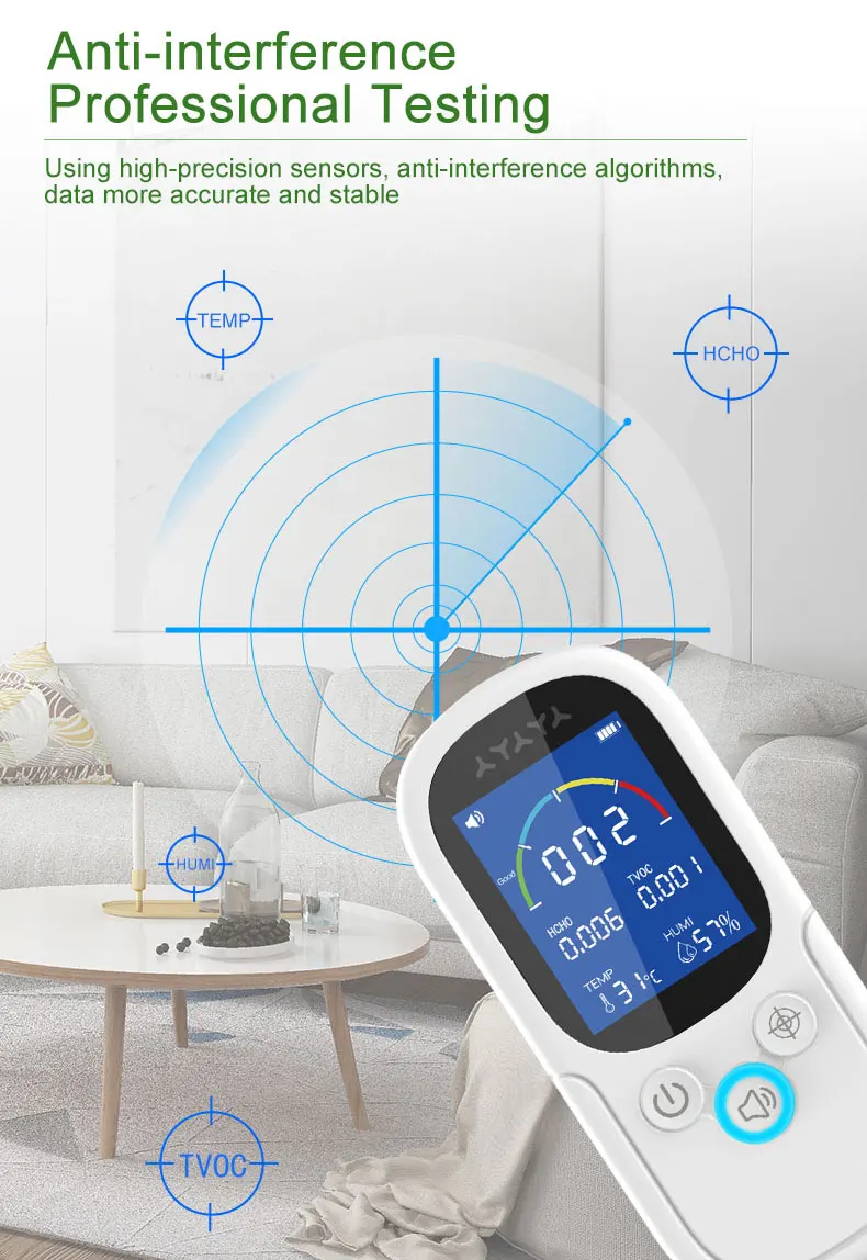 NOYAFA JMS12 Air Quality Monitor Formaldehyde TVOC Meter Portable Sensor Tester