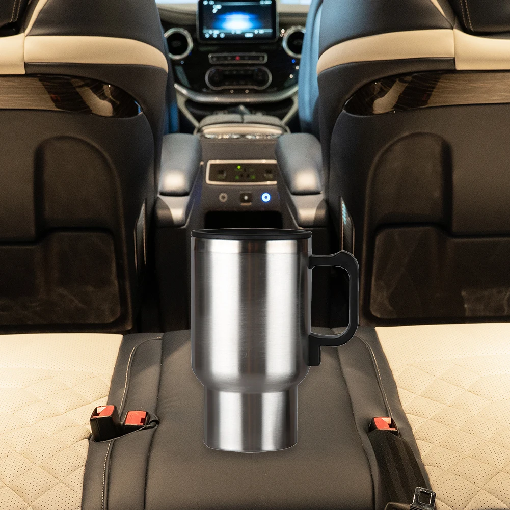 450ml 차량용 히팅컵 스테인리스 스틸 전기 차량용 여행 히팅컵 12V 가열 머그컵 물, 커피, 차 가열용