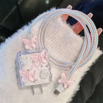 Pink Butterfly Cable Protector Set 1