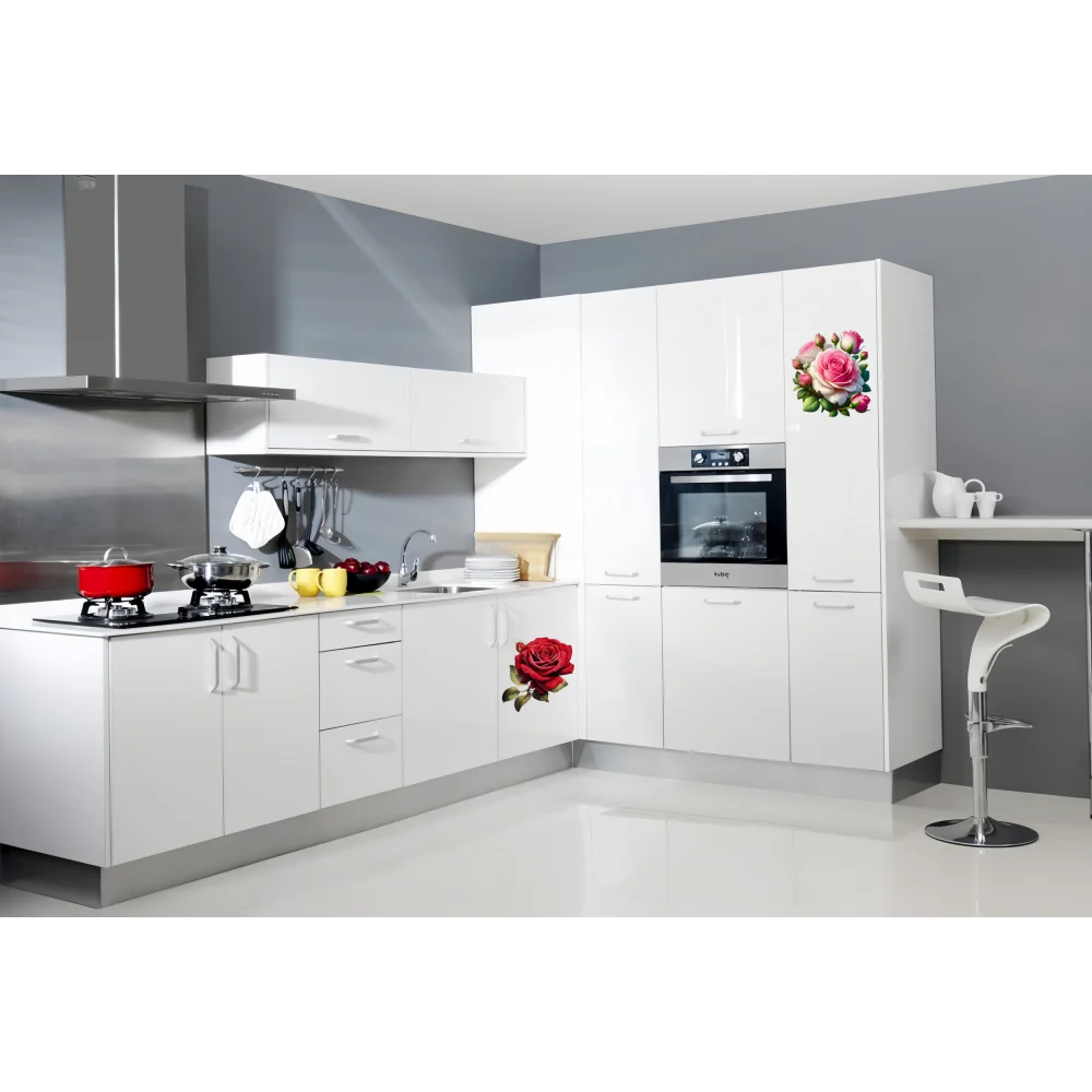 Toilet Wall Stickers Romantic Rose Wall Sticker Bathroom Toilet Decor Living Room Cabinet Refrigerator Home Decoration