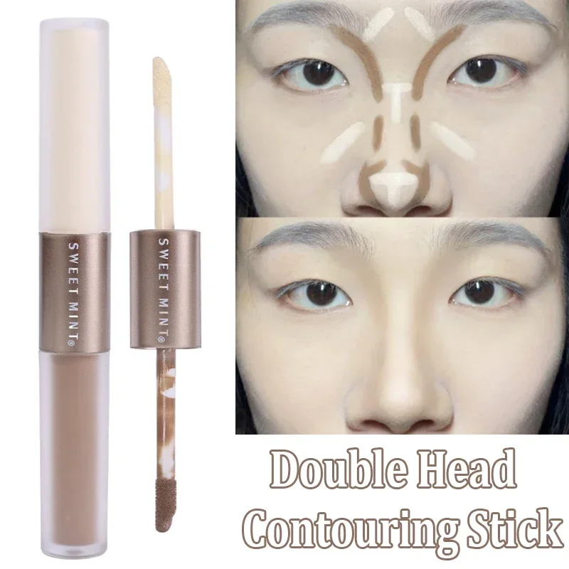 

Liquid Highlighter Contouring Stick Trimming Nose Shadow Deepen Cream Double-ended Liquid Cream Texture Highlighters Concealer