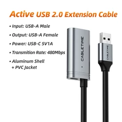 High - Speed USB 2.0 Extension Cable with Fast Data Transfer - Up to 480Mbps, Multiple Lengths Available - 30M (USB2.0)