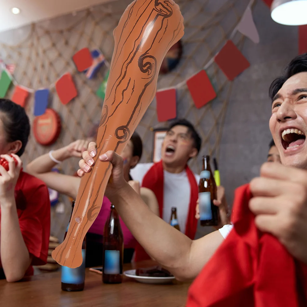 4 Pcs Inflatable Baseball Bat Toy Bats Fake Wood Bat Sports Themed Party Supply Cheering Sticks Team Sports Softballs Playroom