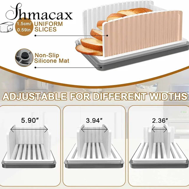 Bread Slicer Foldable Baking Toast Slicer With Crumb Tray Bread Slicer Cutter Mold Maker Slicing Loaf Kitchen Tools 2