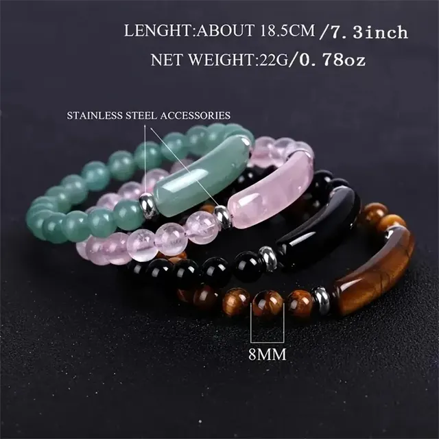 1pc Healing Handmade Stone Bracelet Turquoise Natural Malachite Gemstone Crystal Rough Bracelet Body Energy Yoga - Image 2