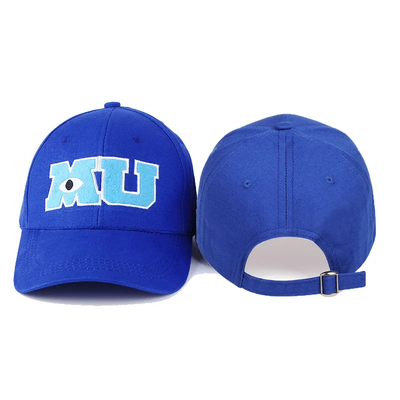 Fashion Men Baseball Cap Monsters University MU Letters Embroidery Caps Blue Hat Sun Hats Snapback Hats baseball cap sun hat