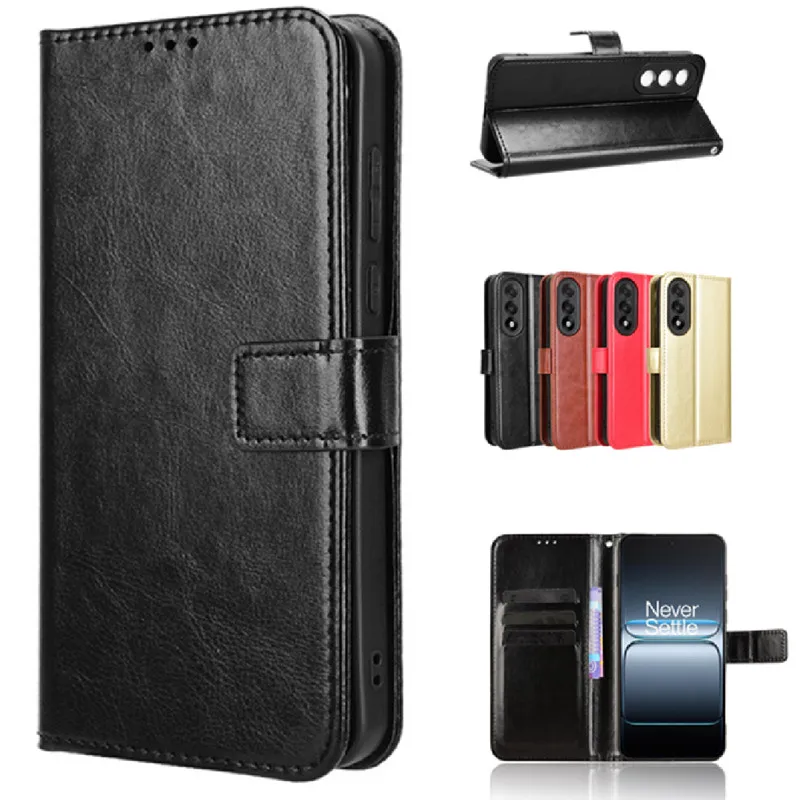 Leather Flip Case with Wallet and Kickstand
