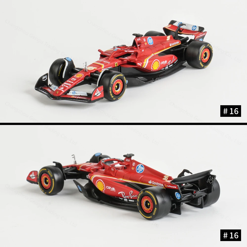 Bburago 1:43 Ferrari 2024 SF24 #16 #55 F1 Racing Formula Car Static Simulation Diecast Alloy Model Car 5