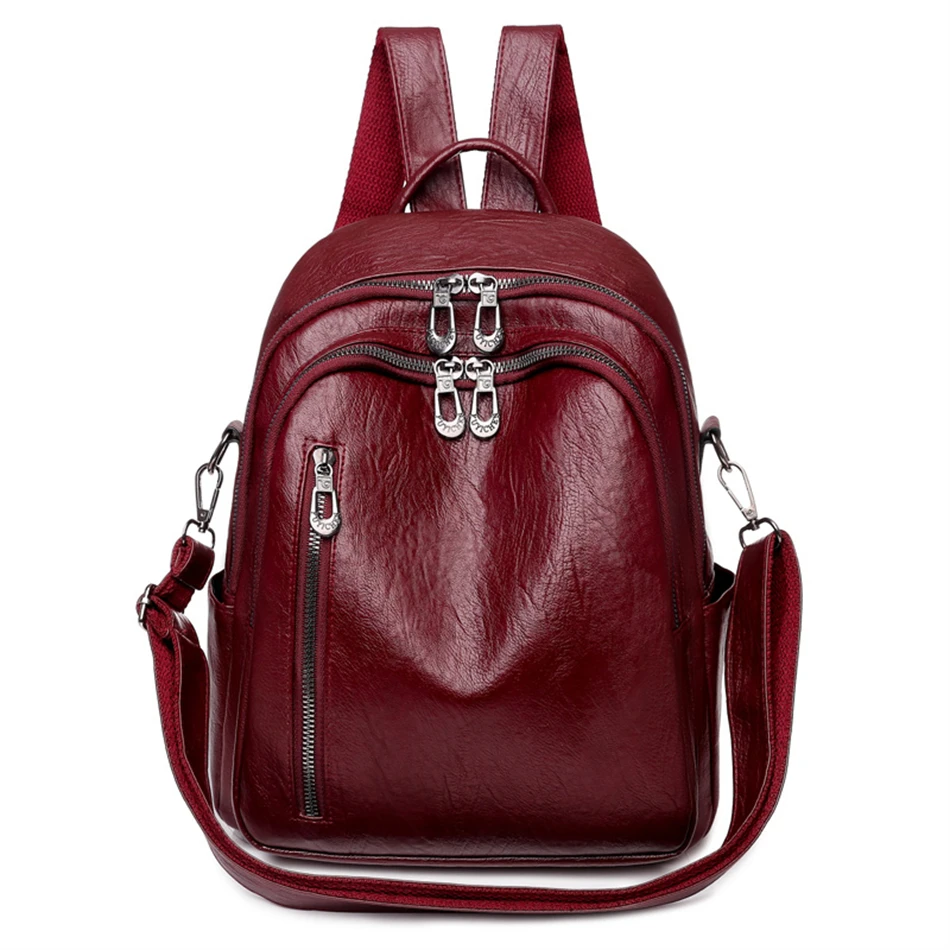 thumbnail image 1 of Bolsos de hombro de gran capacidad para mujer, mochilas de piel sintética suave para adolescentes, mochilas de viaje multifuncionales para niñas y estudiantes, 1 of 5