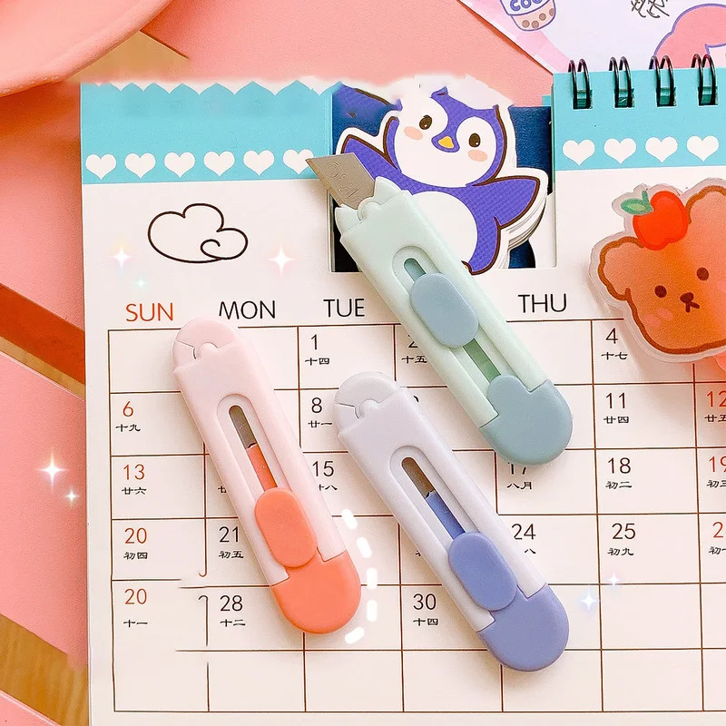 1 PC Mini Letter Opener Utility Knife Cute Retractable Paper Cutter Scrapbooking Tools Stationery for School Office