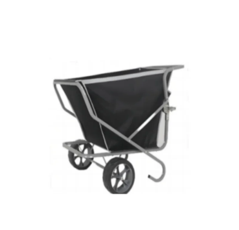 200lbs Two wheels Steel Foldable Cloth Lightweight Portable Canvas Folding Rolling Garden Cart Barrow