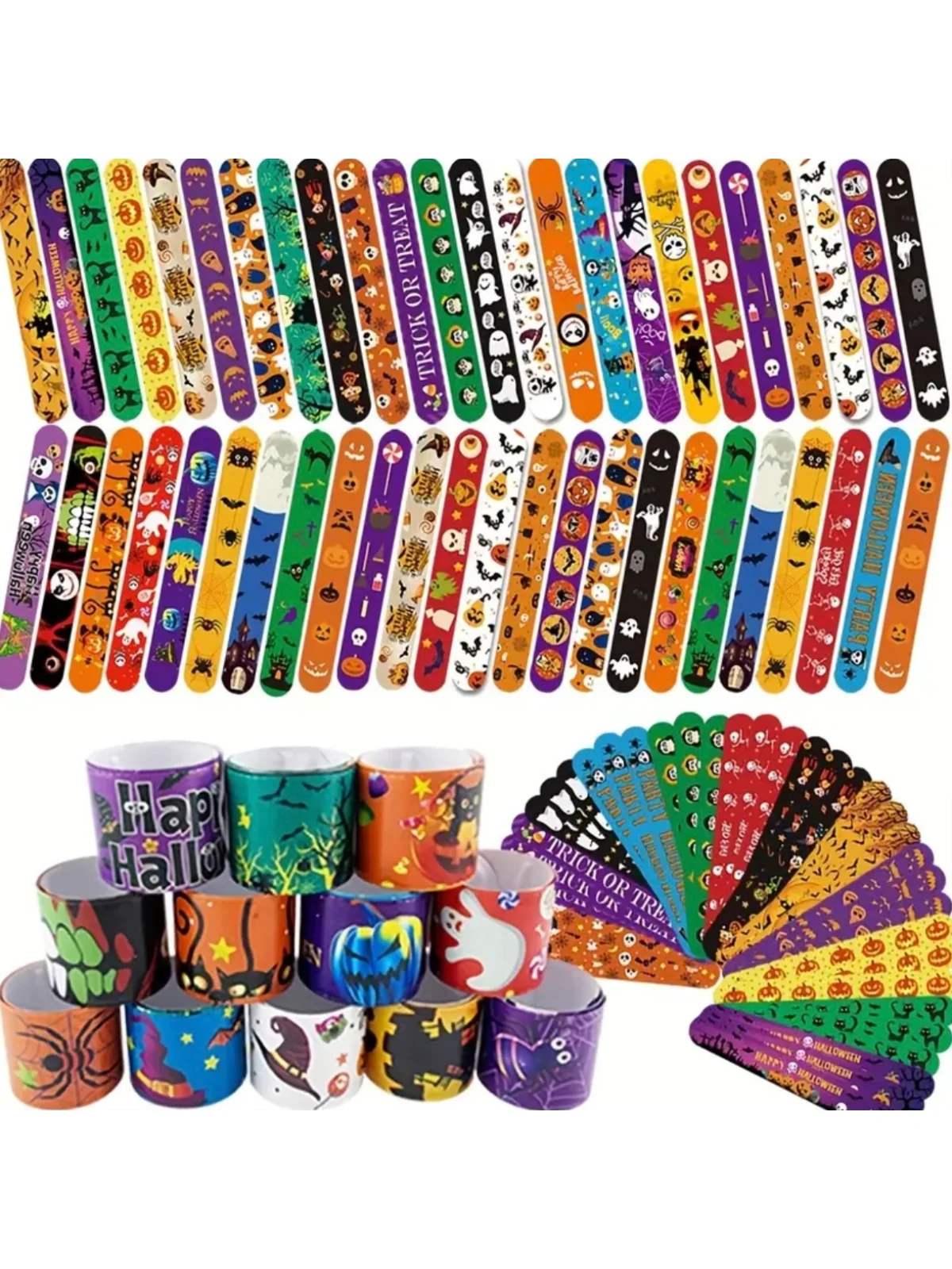 Morcheiong 10/20 pezzi braccialetti di gomma di Halloween braccialetti di silicone per Halloween dolcetto o scherzetto festa sacchetti di dolcetti riempitivi bomboniere premi in classe scuola (10