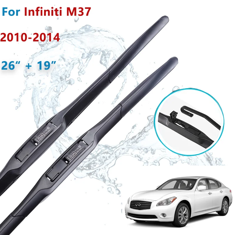 

Car Wiper Blade For Infiniti M37 26"+19" 2010-2014 Auto Windscreen Windshield Wipers Blades Window Wash Fit U Hook Arms