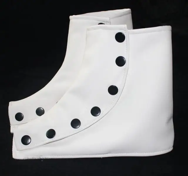 Ghette Bianche In Simil Pelle Con Bottoni Neri - Costume Anni 20 Gangster