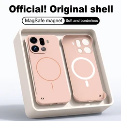 Matte Ultra Thin Frameless Magsafe - Compatible Case with Heat Dissipation and Magnetic Wireless Charging - Hard PC Cover for OPPO Find X9 (Pink)
