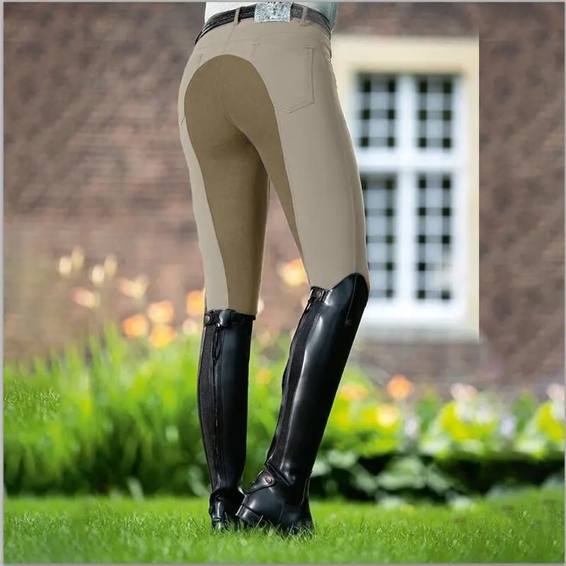 Pantalon d'équitation élastique taille haute pour femmes, culotte, leggings, vêtements d'équitation, mince, fjny, 2023