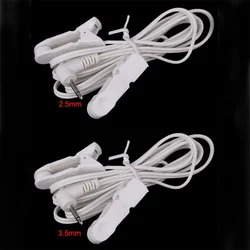 1pcs 2.5mm/3.5mm Plug Connector Electrode Lead Wires Connecting Cables w/ 2 Ear Clips For Digital TENS Therapy Machine Massager