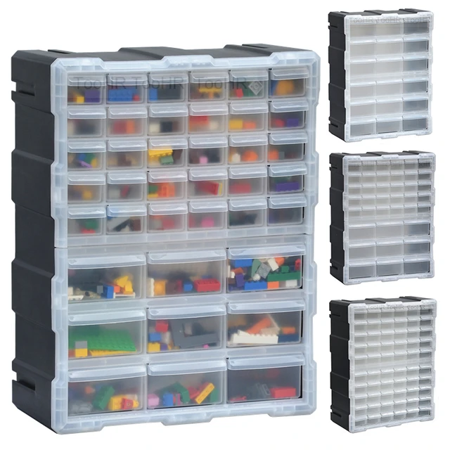 Multi-grid Drawer Type Parts Box Screw Storage Box Toolbox Wall-mounted  Plastic Building Blocks Compartment Component Box - AliExpress