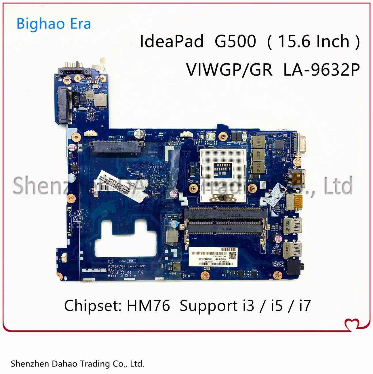 

VIWGP/GR LA-9632P Mainboard FOR Lenovo Ideapad G500 Laptop Motherboard HM76 Chip Support i3/i5/i7 DDR3 FRU:90002834 90002835