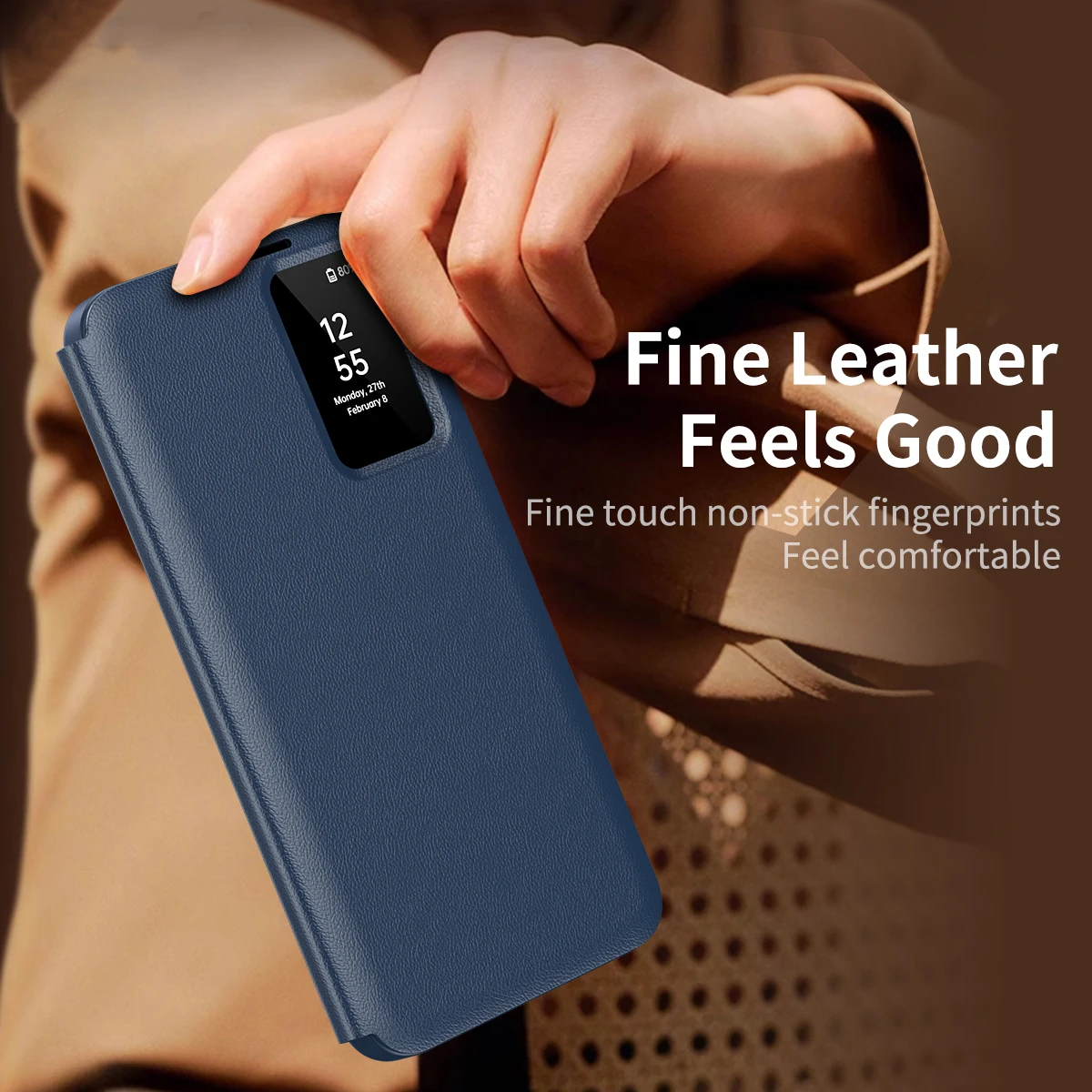 Smart Window Wallet Phone Case with Wake/Sleep Feature and Card Holder Stand