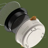 Portable Barbecue Grill Korean Charcoal Stove Stainless Steel Split BBQ Stove Round Non-stick Barbecue Rack For Outdoor Camping 5